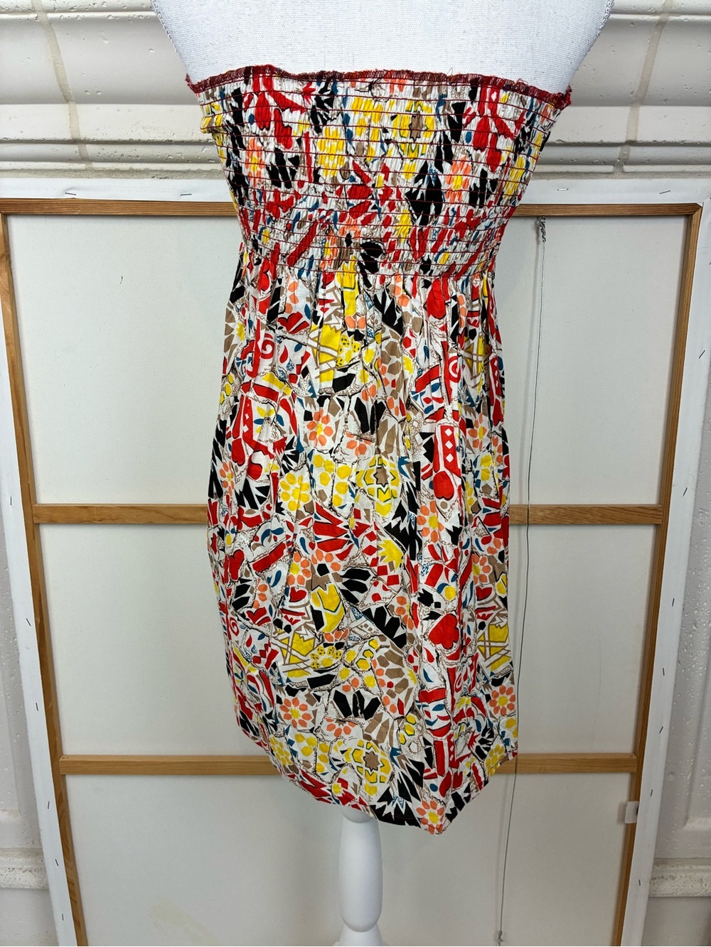 Vivante Barcelona NWT Smocked Strapless Floral Print Mini Sundress OS - Picture 5 of 9